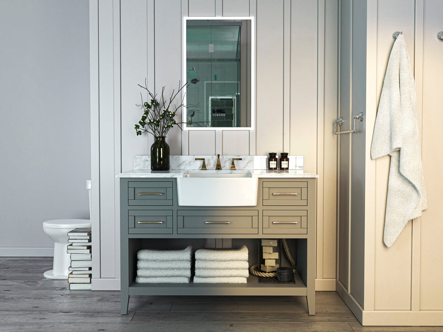 Hayley Bathroom Vanity Cabinet Set Collection - Ancerre Designs 48 inch | Single Sink Sapphire Gray