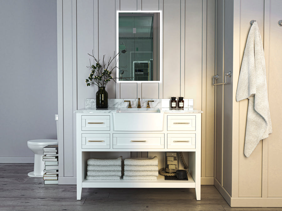 Hayley Bathroom Vanity Cabinet Set Collection - Ancerre Designs 48 inch | Single Sink White