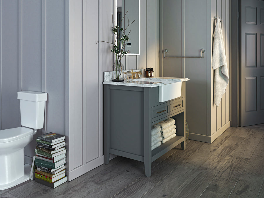 Hayley Bathroom Vanity Cabinet Set Collection - Ancerre Designs 36 inch | Single Sink Sea Cloud Gray
