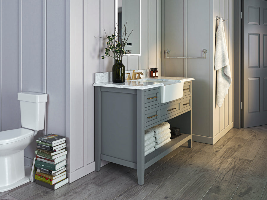 Hayley Bathroom Vanity Cabinet Set Collection - Ancerre Designs 48 inch | Single Sink Sapphire Gray