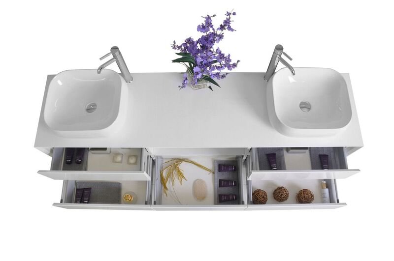 Catherine Bathroom Vanity Cabinet Set Collection - Ancerre Designs 72 inch | Double Sink