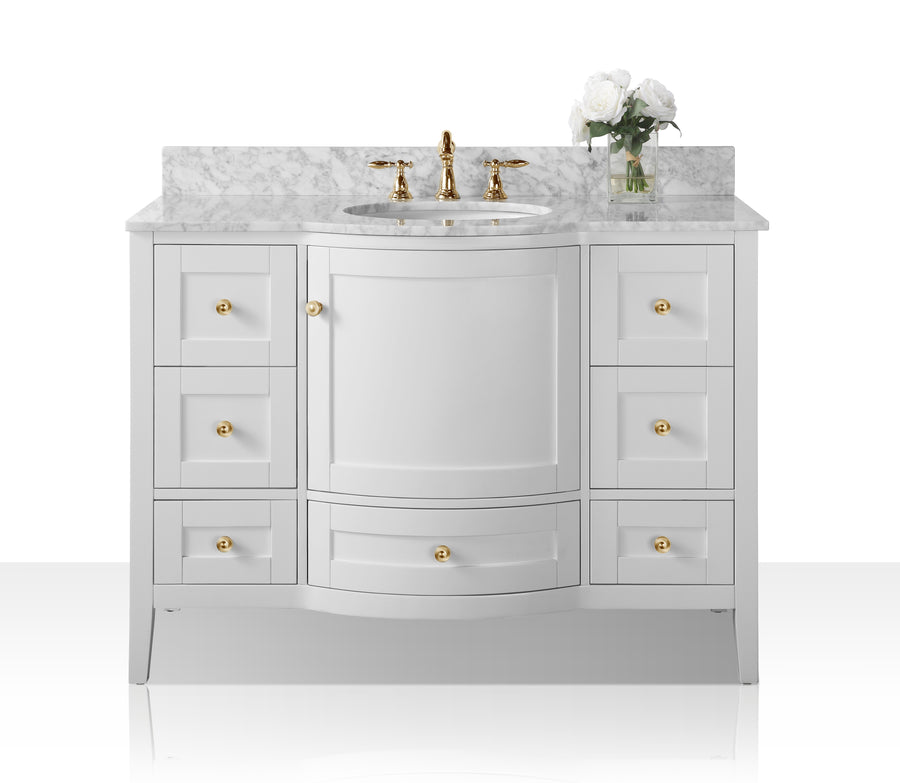Lauren Bathroom Vanity Cabinet Set Collection - Ancerre Designs Brushed Gold 48 inch. | Single Sink