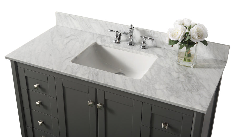 Shelton Bathroom Vanity Cabinet Set Collection - Ancerre Designs 48 inch | Single Sink Sapphire Gray