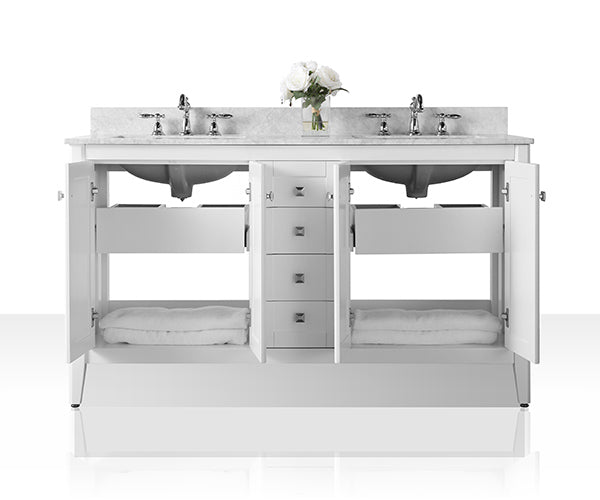 Shelton Bathroom Vanity Cabinet Set Collection - Ancerre Designs 60 inch | Double Sink White