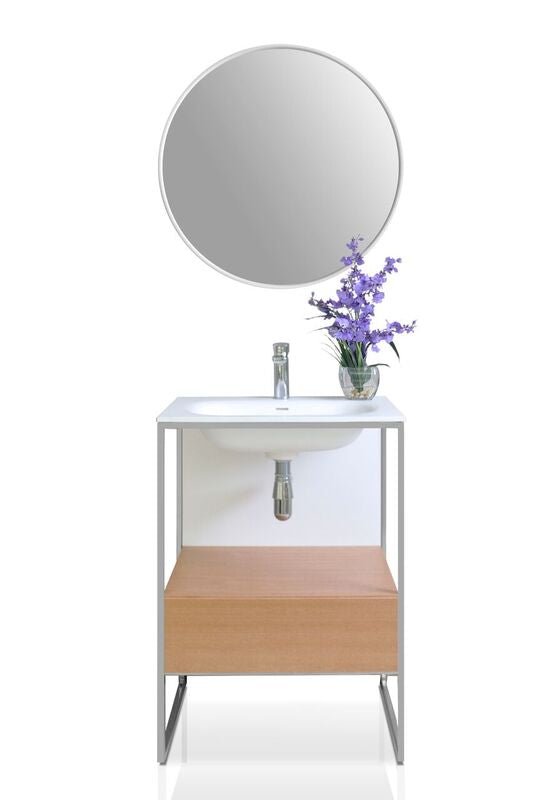 Tory Bathroom Vanity with Solid Surface Top Cabinet Set with Mirror