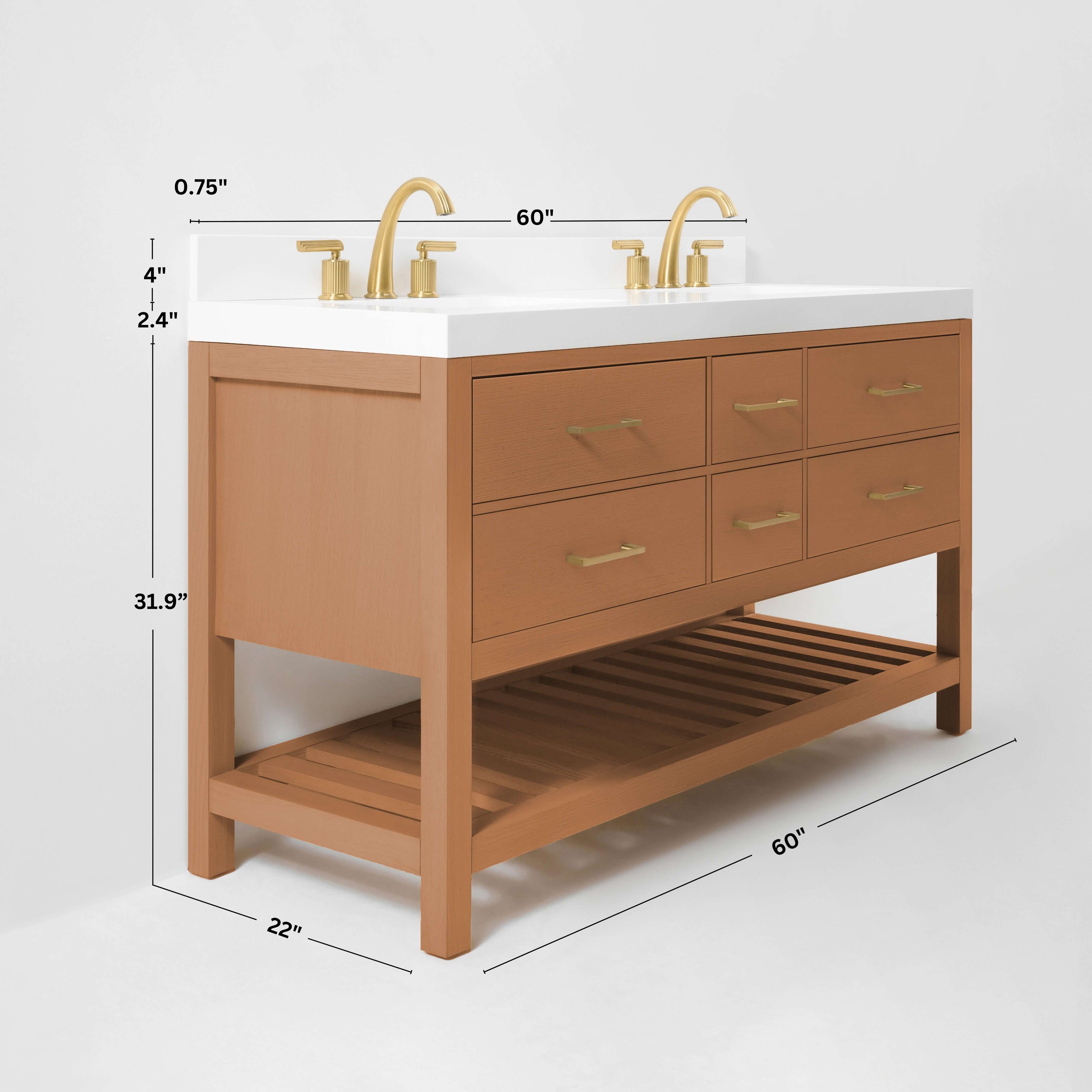 [Elizabeth］ Elizabeth Bathroom Vanity Set in Sienna Finish – Ancerre Designs