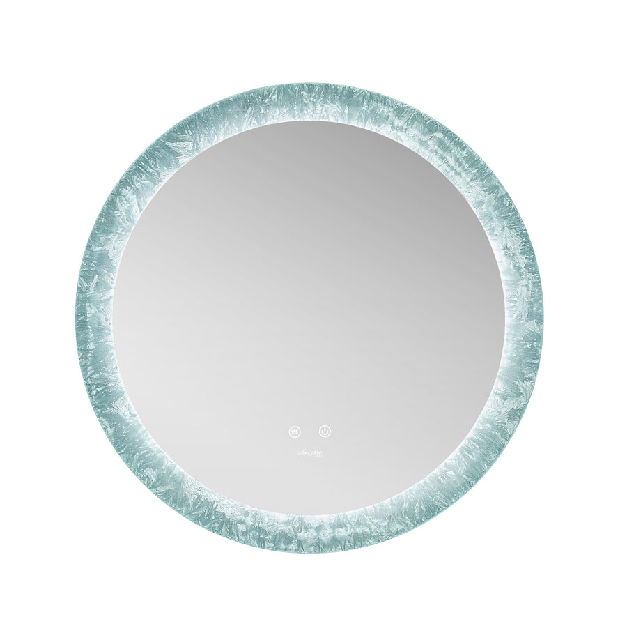 Frysta Round LED Frameless Mirror with Dimmer and Defogger