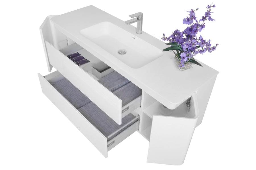 Gwyneth Bathroom Vanity Cabinet Set Collection - Ancerre Designs 55 inch. | Single Sink