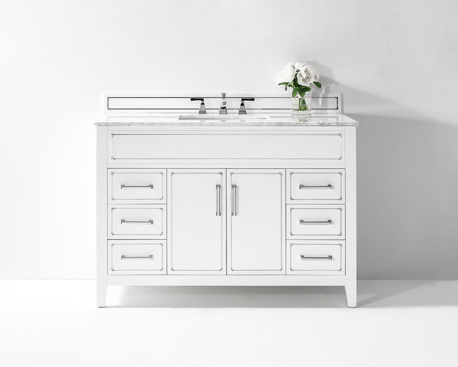 Aspen Bathroom Vanity with Sink Cabinet Set Collection - Ancerre Designs 48 inch | Single Sink White