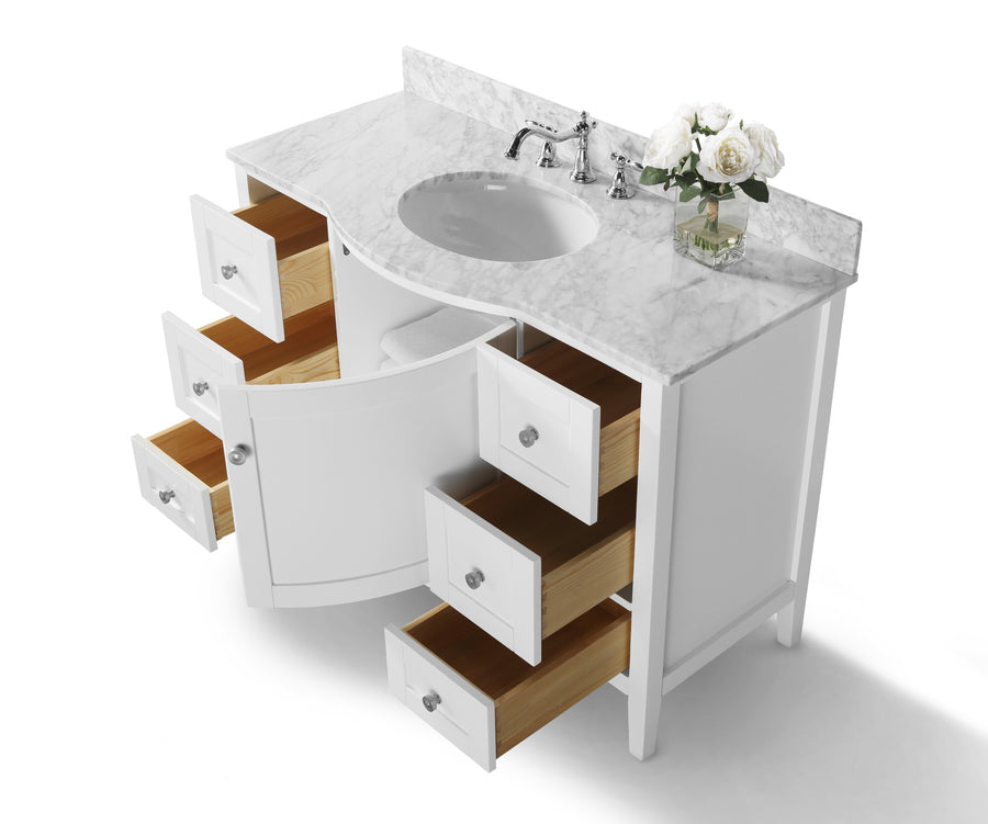 Lauren Bathroom Vanity Cabinet Set Collection - Ancerre Designs Brushed Nickel 48 inch. | Single Sink