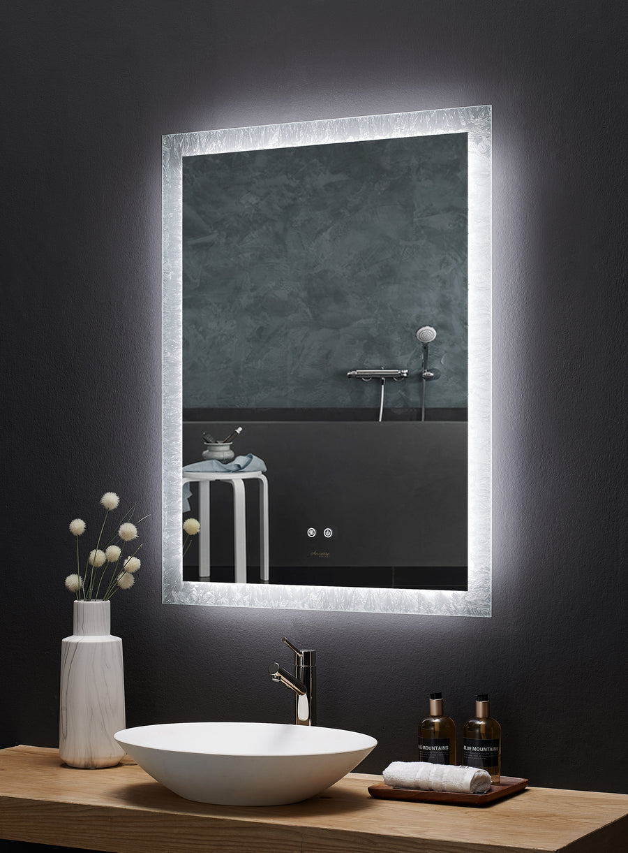 Ancerre Designs Immersion LED Frameless Mirror with Bluetooth, Defogger and Digital Display, 24 in. x 40 in.