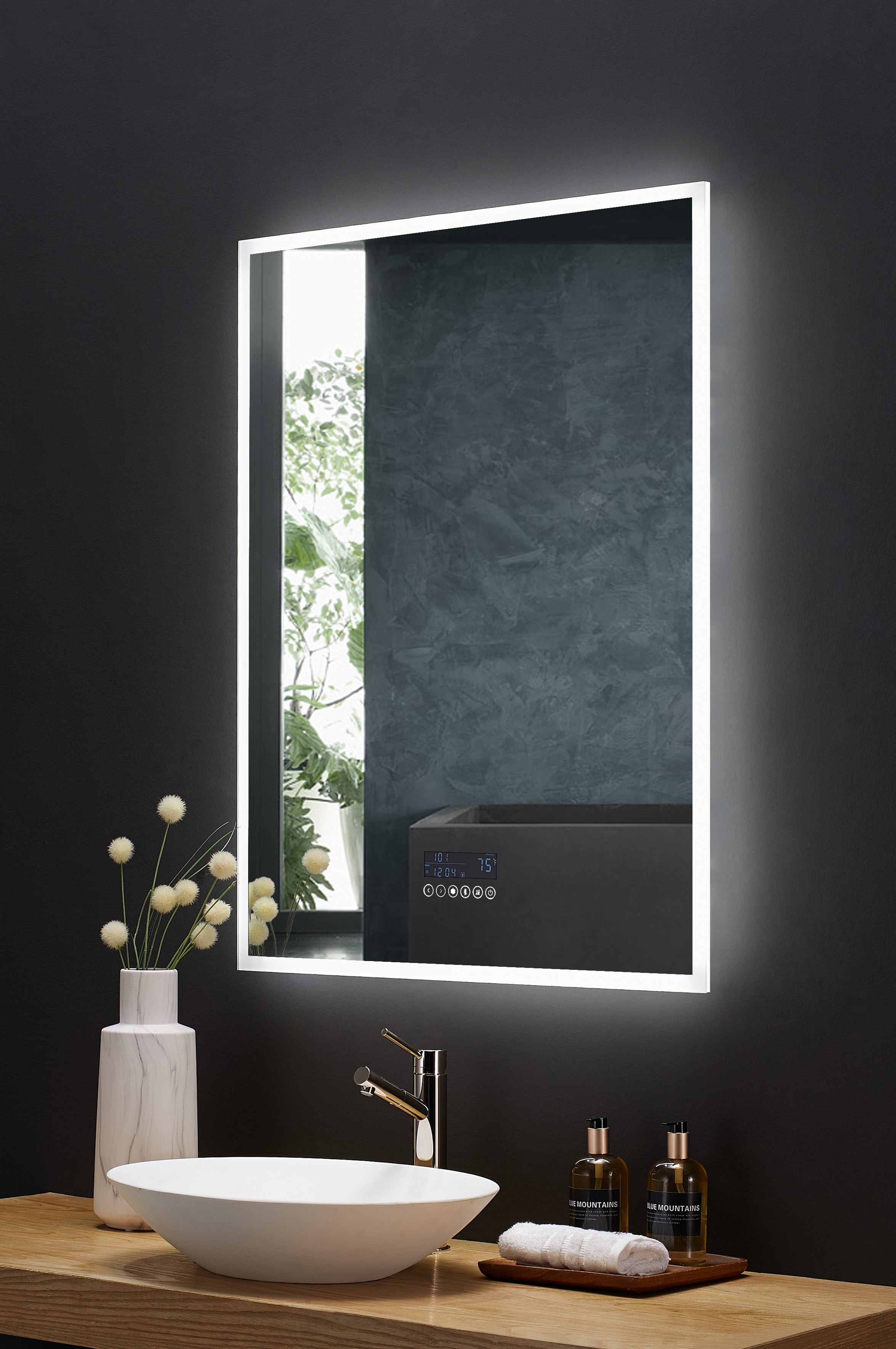 Immersion LED Lighted Bathroom Vanity Mirror with Bluetooth, Defogger ...