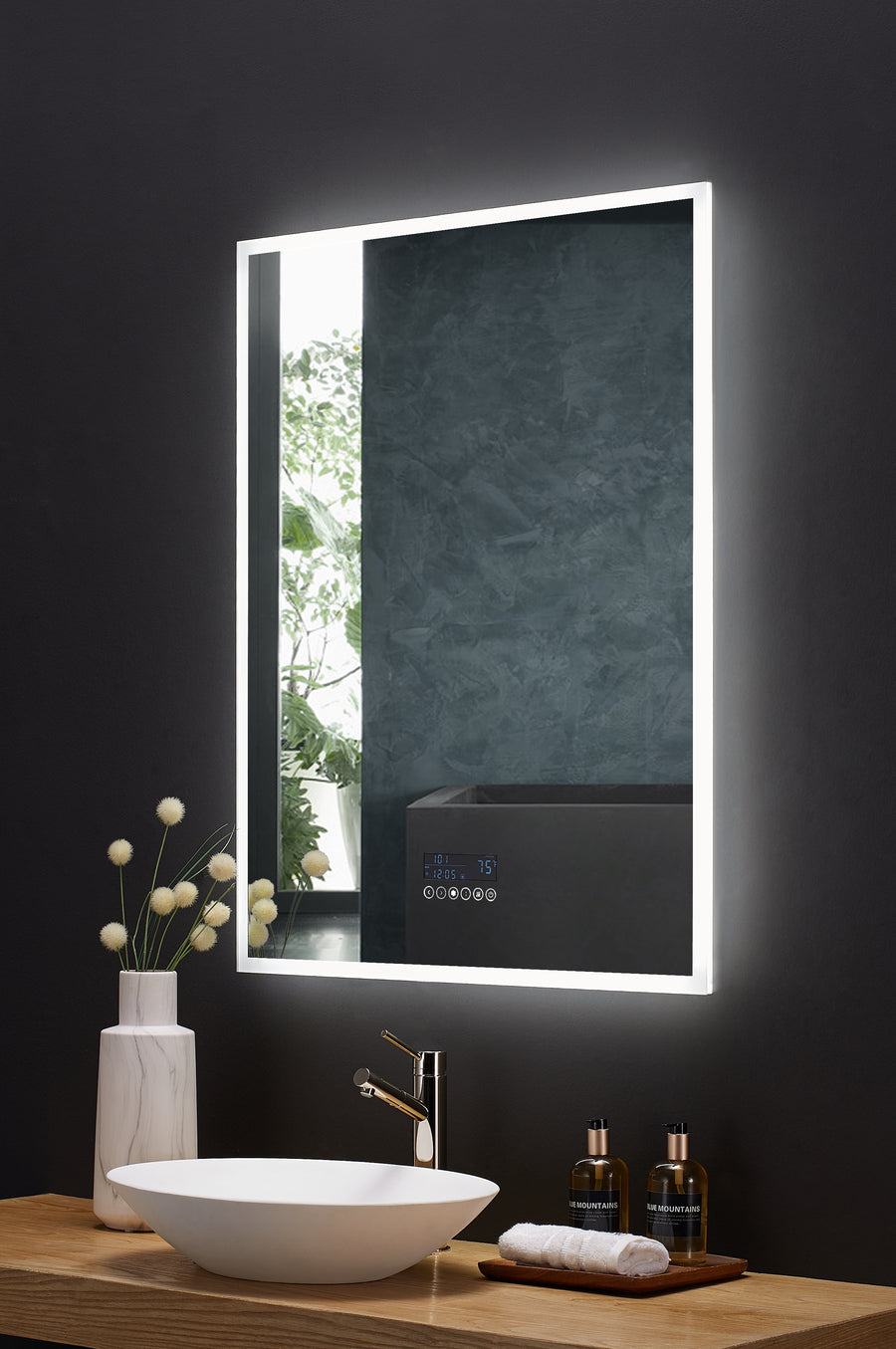 Immersion LED Lighted Bathroom Vanity Mirror with Bluetooth