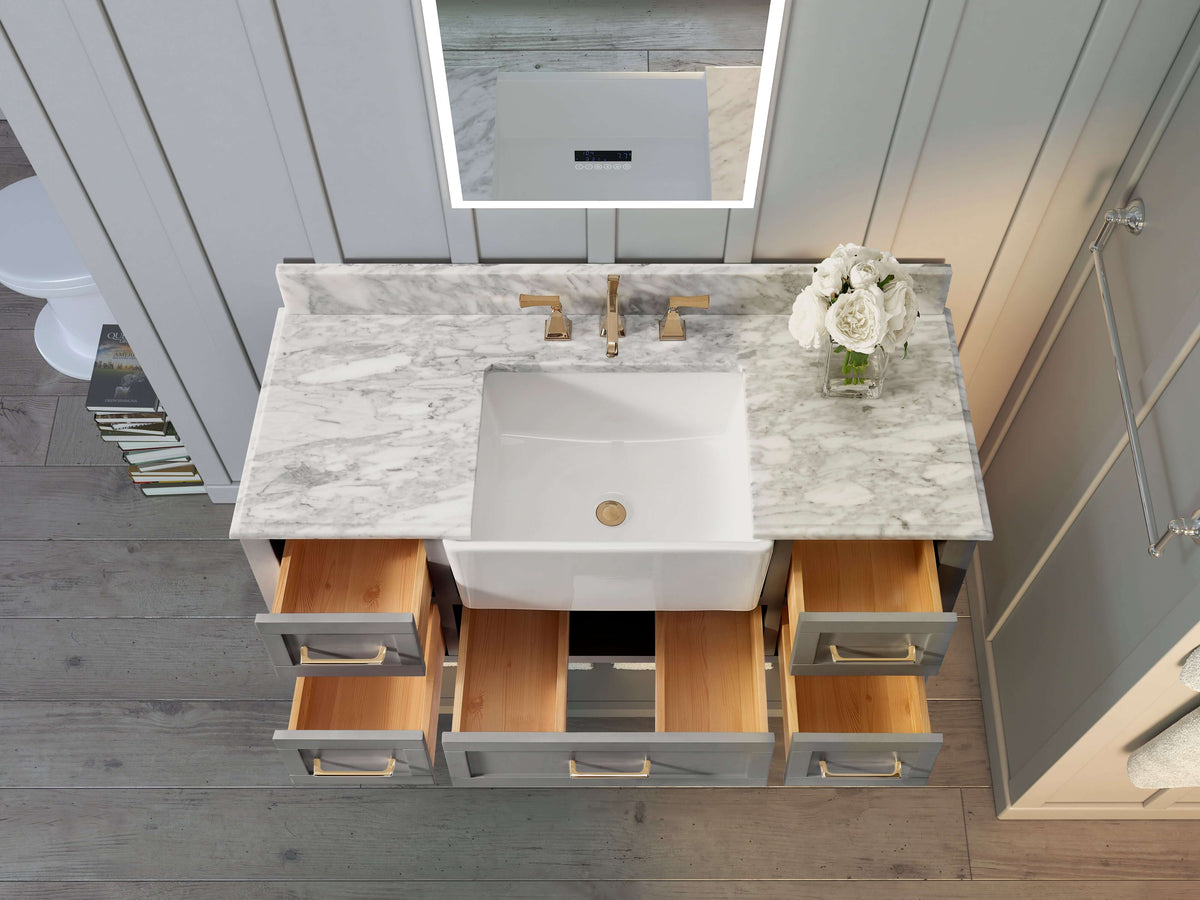 Hayley Bathroom Vanity Cabinet Set Collection - Ancerre Designs 48 inch | Single Sink Sapphire Gray