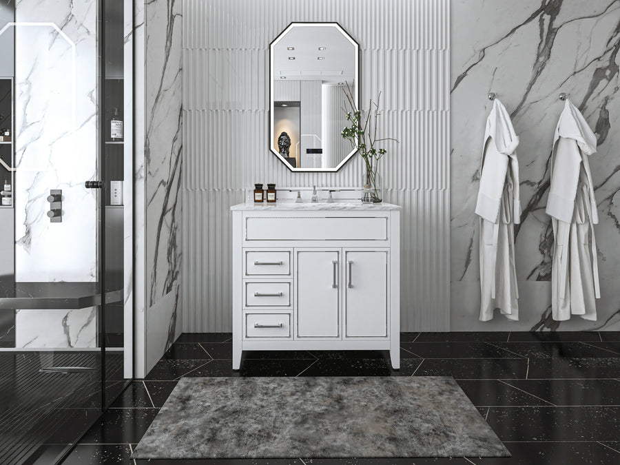 Aspen Bathroom Vanity with Sink Cabinet Set Collection - Ancerre Designs 36 inch | Single Sink White