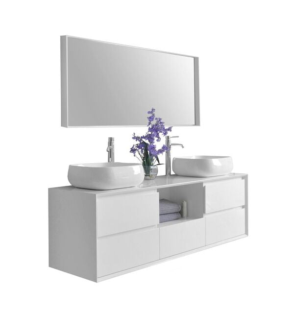 Catherine Bathroom Vanity Cabinet Set Collection - Ancerre Designs 63 inch | Double Sink