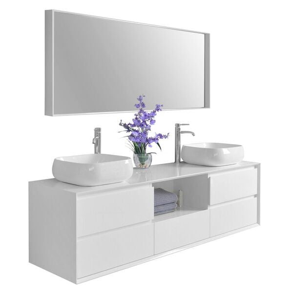 Catherine Bathroom Vanity Cabinet Set Collection - Ancerre Designs 72 inch | Double Sink