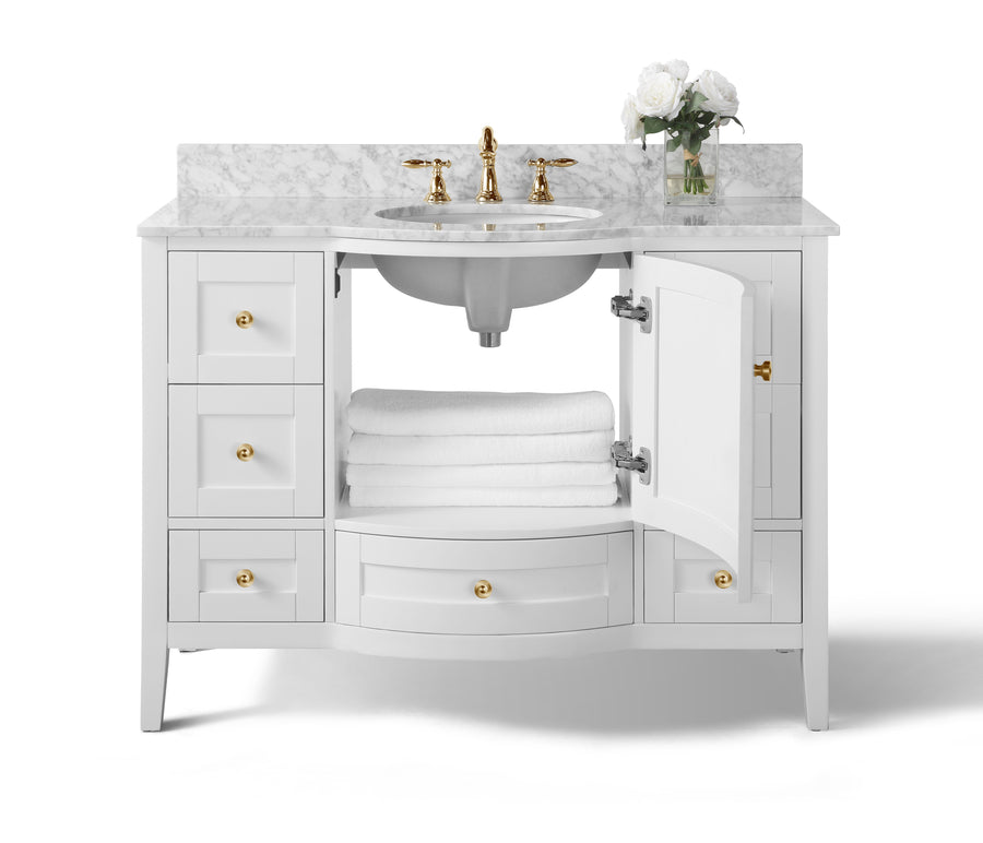 Lauren Bathroom Vanity Cabinet Set Collection - Ancerre Designs Brushed Gold 48 inch. | Single Sink
