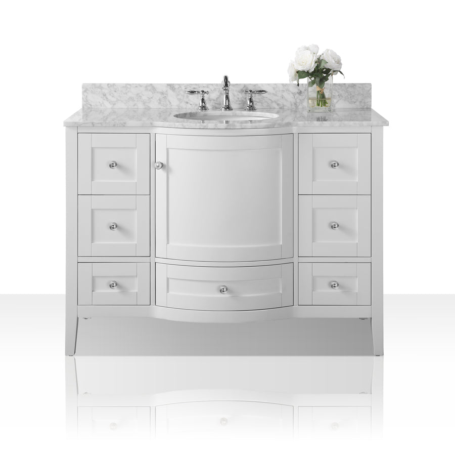 Lauren Bathroom Vanity Cabinet Set Collection - Ancerre Designs Brushed Nickel 48 inch. | Single Sink