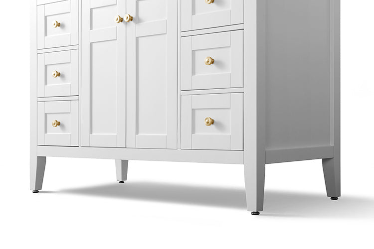 Maili Bathroom Vanity Cabinet Set Collection - Ancerre Designs 48 inch | Single Sink White Brushed Gold