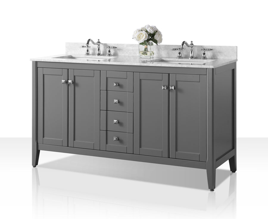 Shelton Bathroom Vanity Cabinet Set Collection - Ancerre Designs 60 inch | Double Sink Sapphire Gray