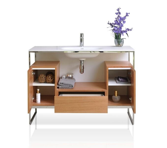 Tory Bathroom Vanity Cabinet Set Collection with Mirror - Ancerre Designs 48 inch | Single Sink