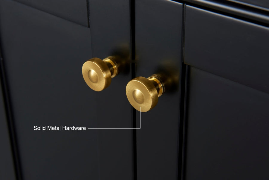 Audrey Bathroom Vanity Cabinet Set Collection - Ancerre Designs 60 inch | Double Sink Black Onyx Brushed Gold