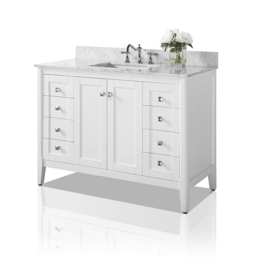 Shelton Bathroom Vanity Cabinet Set Collection - Ancerre Designs 48 inch | Single Sink White