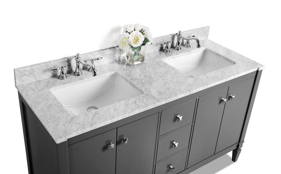 Kayleigh Bathroom Vanity Cabinet Set Collection - Ancerre Designs 60 inch | Double Sink Sapphire Gray