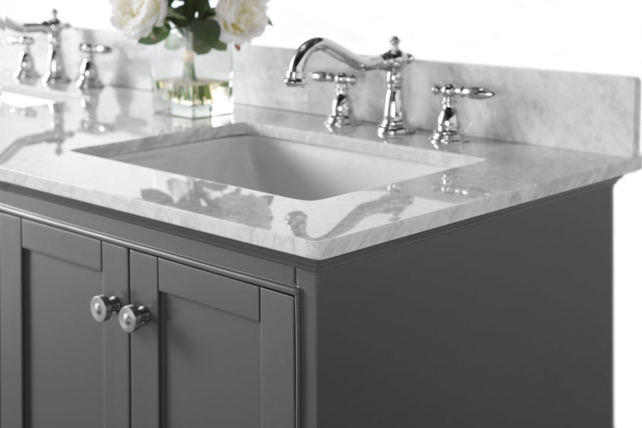 Audrey Bathroom Vanity Cabinet Set Collection - Ancerre Designs 60 inch | Double Sink Sapphire Gray Brushed Nickel