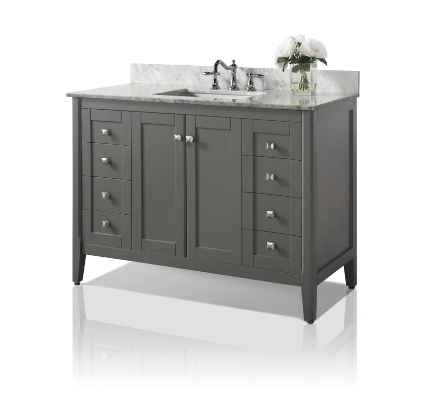 Shelton Bathroom Vanity Cabinet Set Collection - Ancerre Designs 48 inch | Single Sink Sapphire Gray